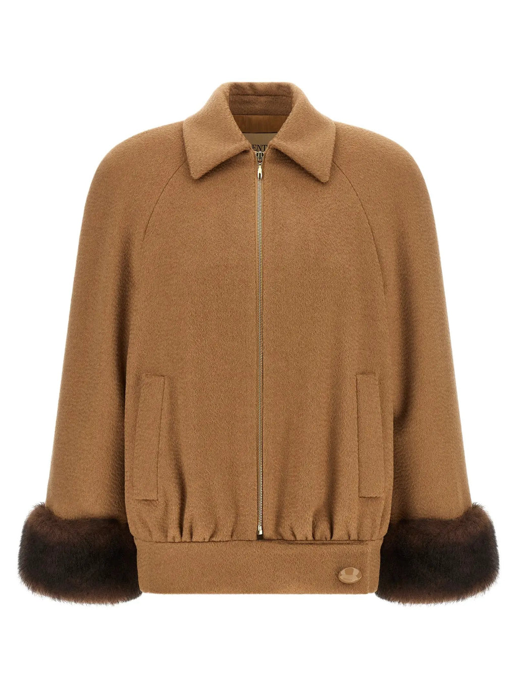 Blouson bomber Valentino Garavani en fourrure d'agneau marron