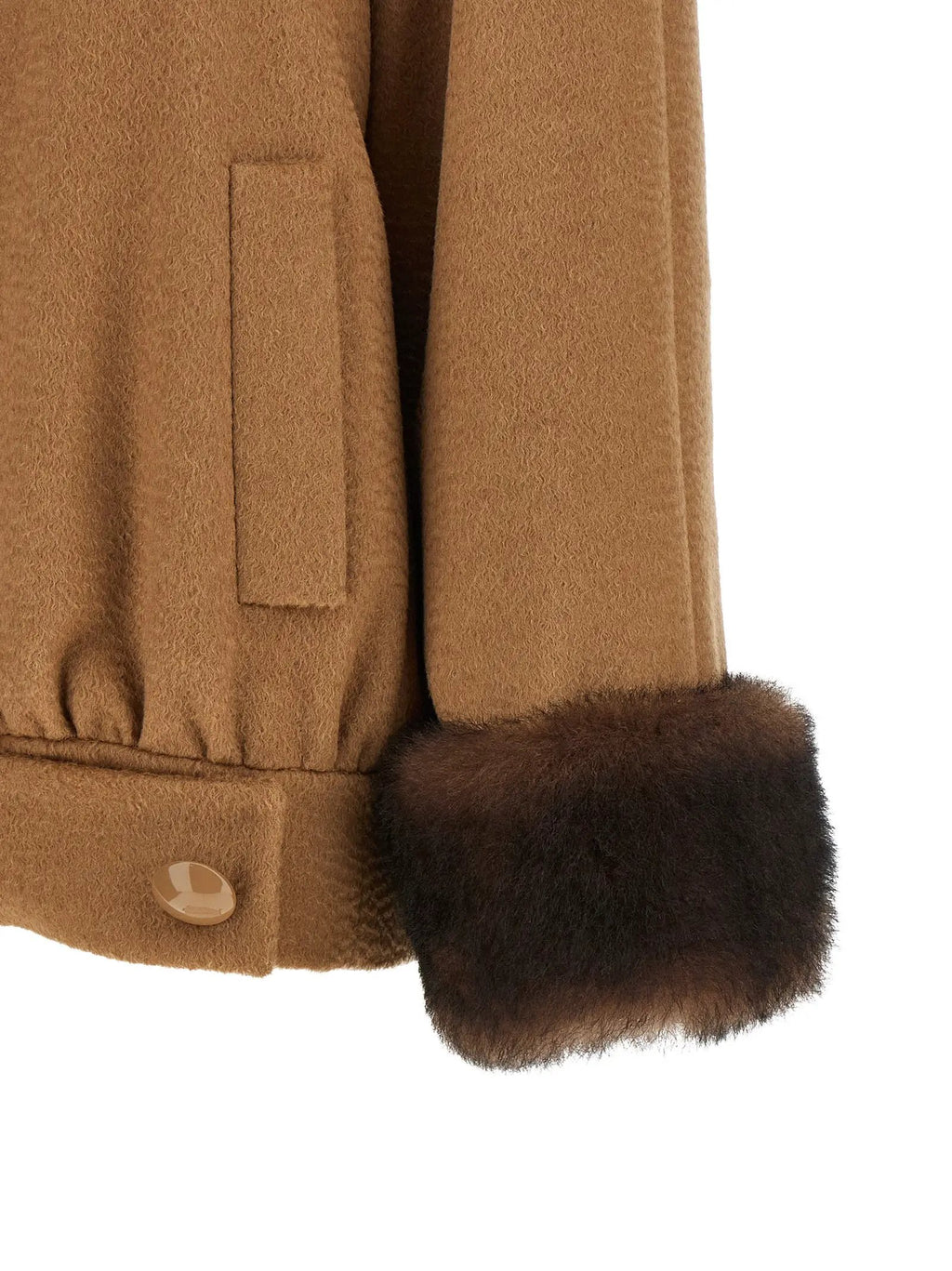 Blouson bomber Valentino Garavani en fourrure d'agneau marron