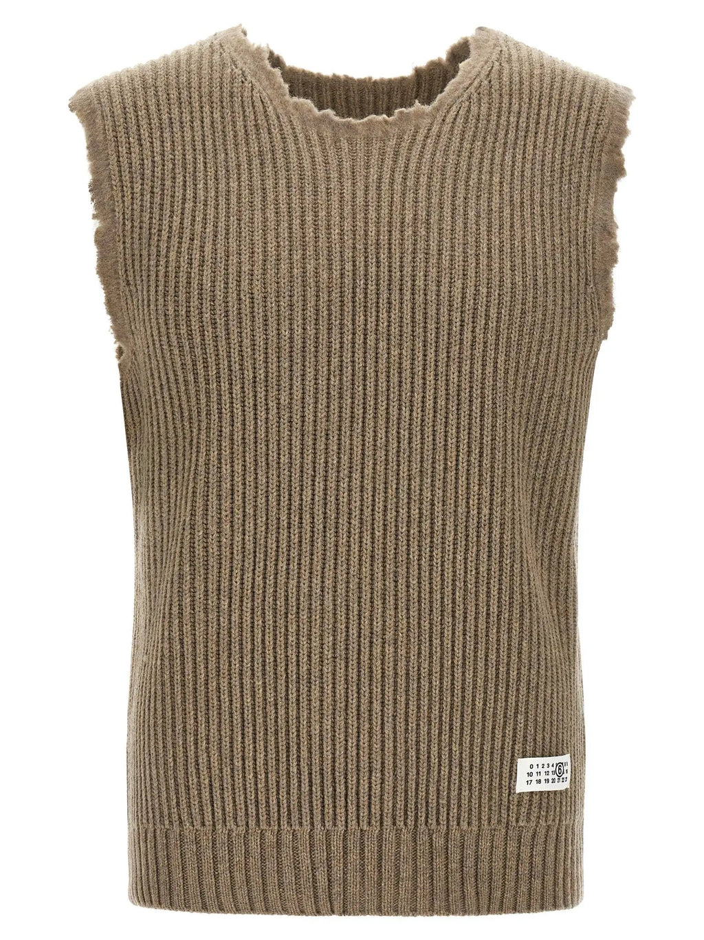 MM6 Maison Margiela Pull sans manches en laine beige