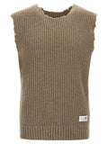MM6 Maison Margiela Pull sans manches en laine beige