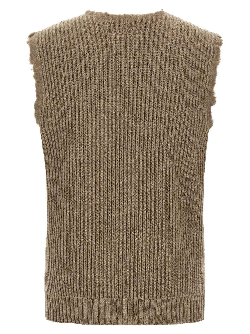 MM6 Maison Margiela Pull sans manches en laine beige