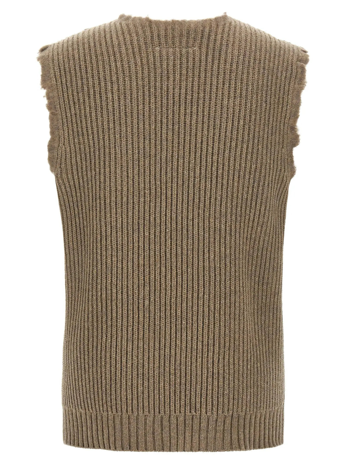 MM6 Maison Margiela Pull sans manches en laine beige
