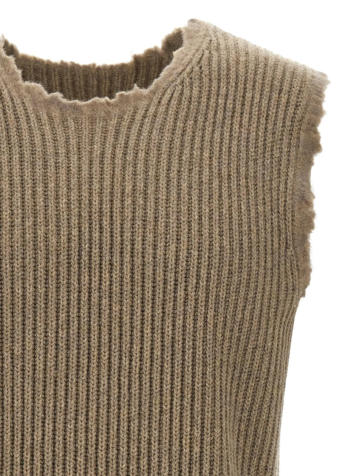 MM6 Maison Margiela Pull sans manches en laine beige