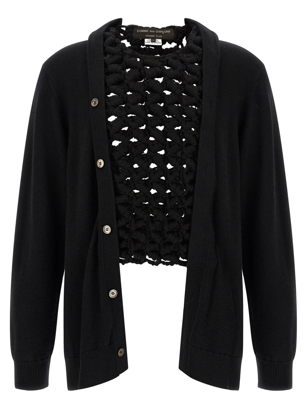 Cardigan Comme Des Garçons en laine noire