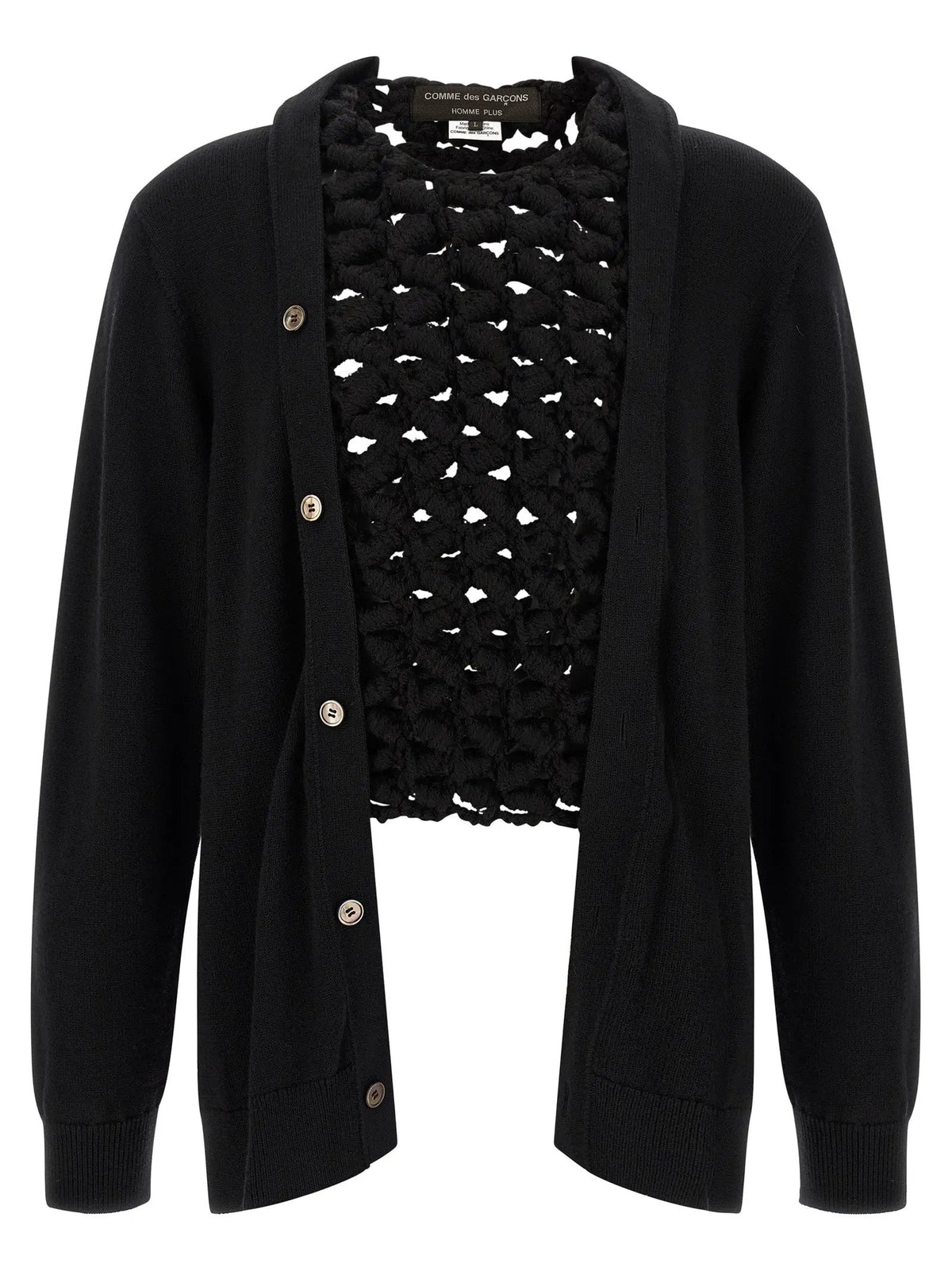 Cardigan Comme Des Garçons en laine noire