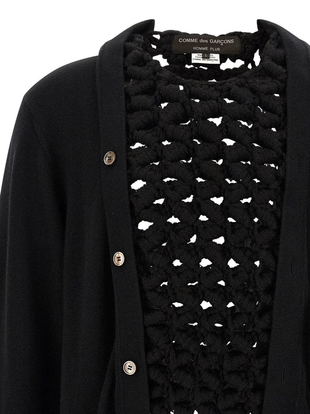 Cardigan Comme Des Garçons en laine noire