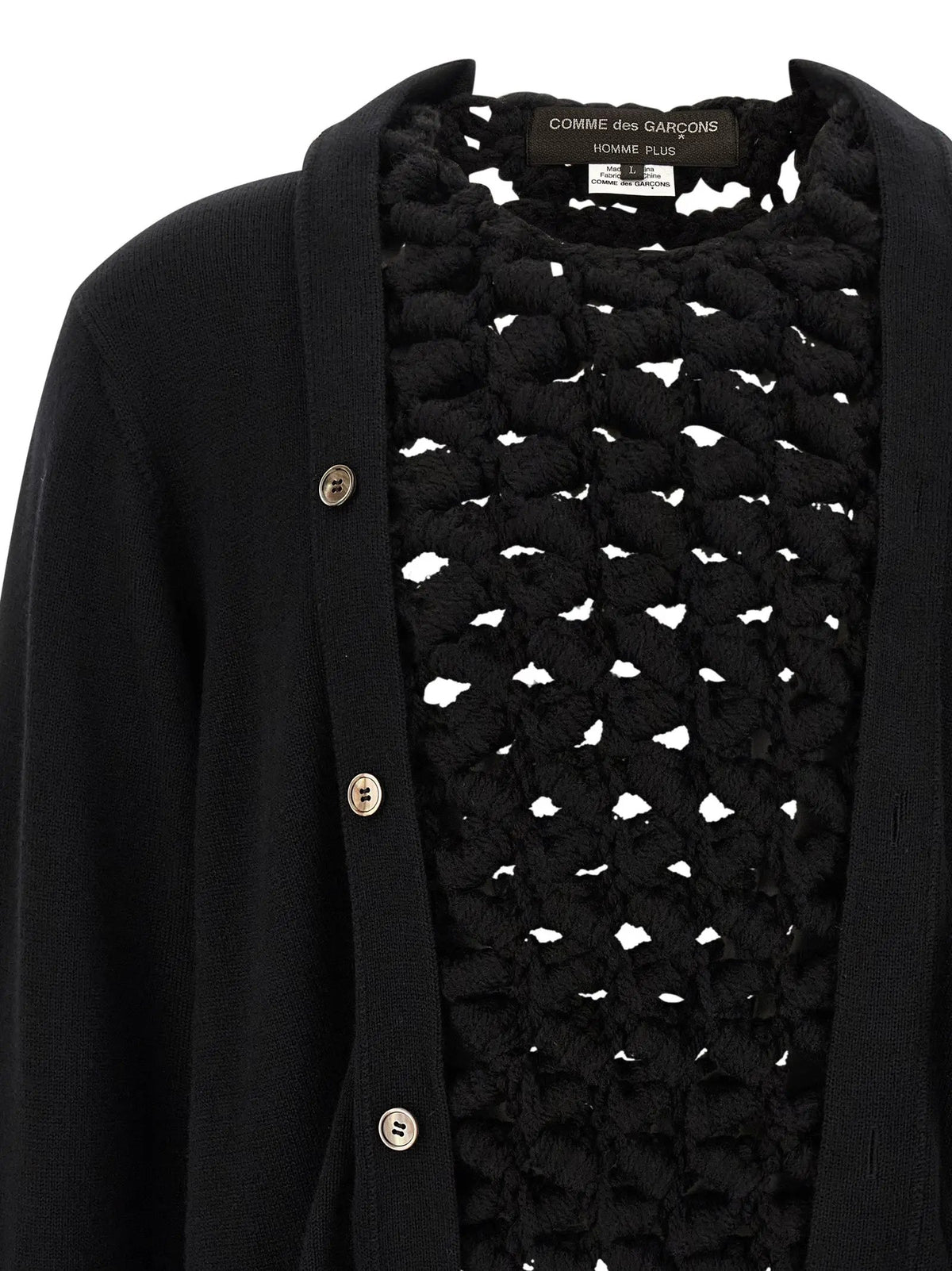 Cardigan Comme Des Garçons en laine noire