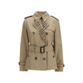 Trench-coat court en coton beige Lakefield pour femme Burberry