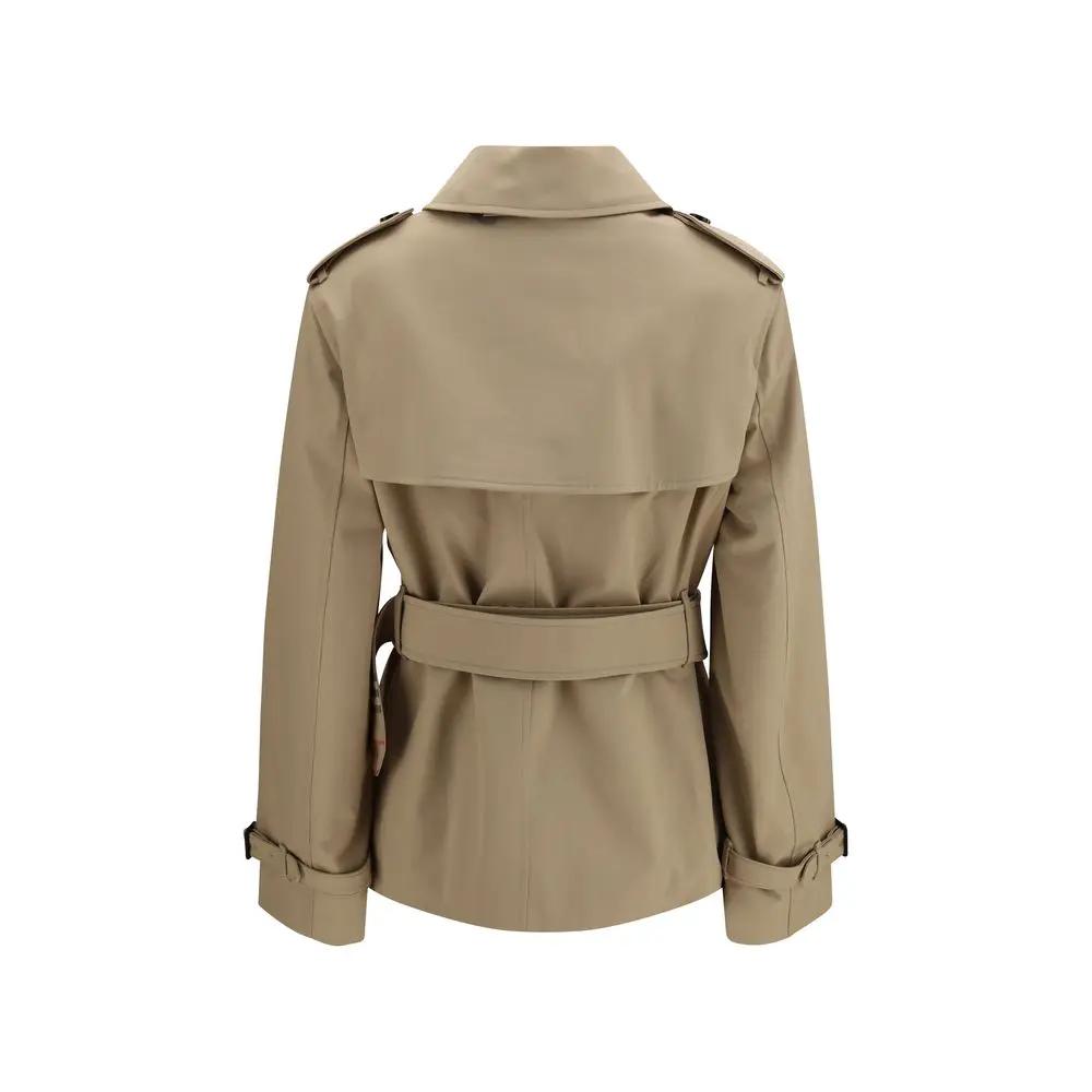 Burberry Burberry Women's Beige Lakefield Short Cotton Trench Coat