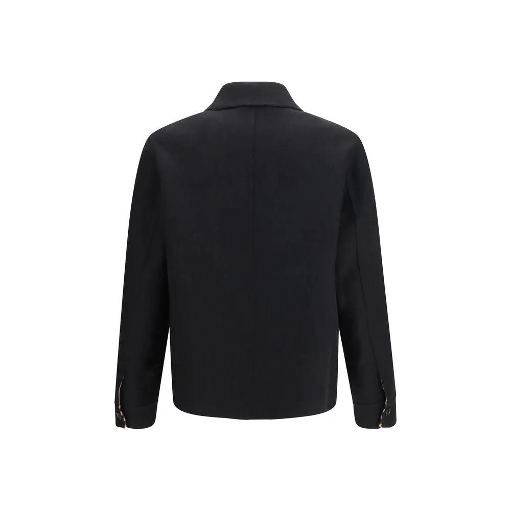 Burberry Burberry Black Wool Oves Aries Full-Length Jacket