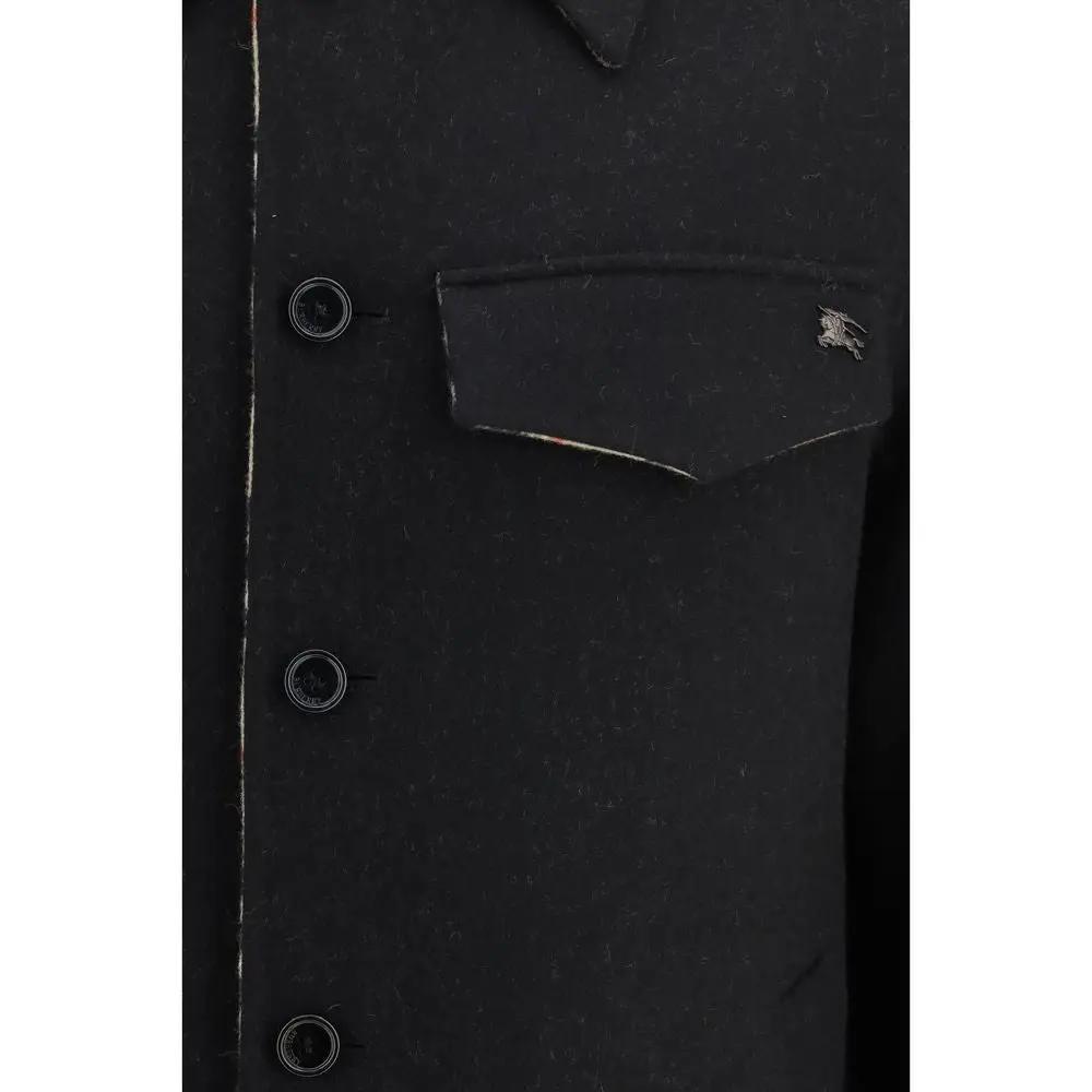 Burberry Burberry Black Wool Oves Aries Full-Length Jacket