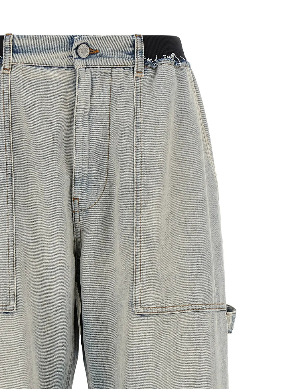 MM6 Maison Margiela Blue Cotton Relaxed Fit Jeans