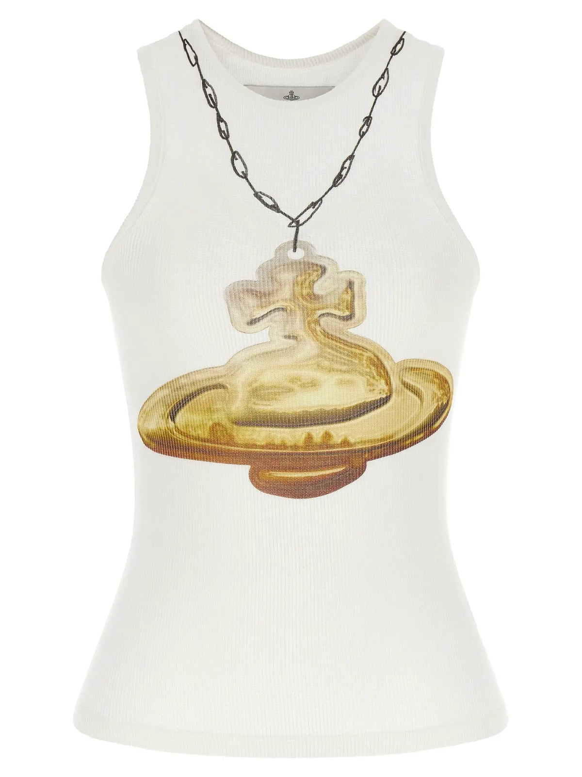Vivienne Westwood White Viscose Sleeveles T-Shirt