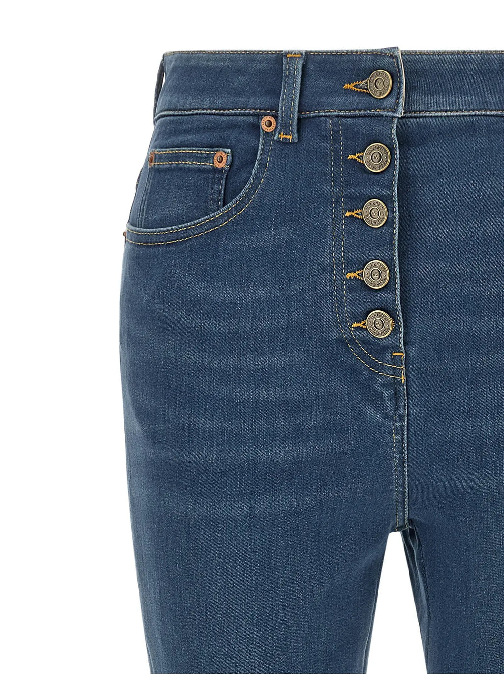 Valentino Garavani Blue Lamb Fur High-Waisted Jean