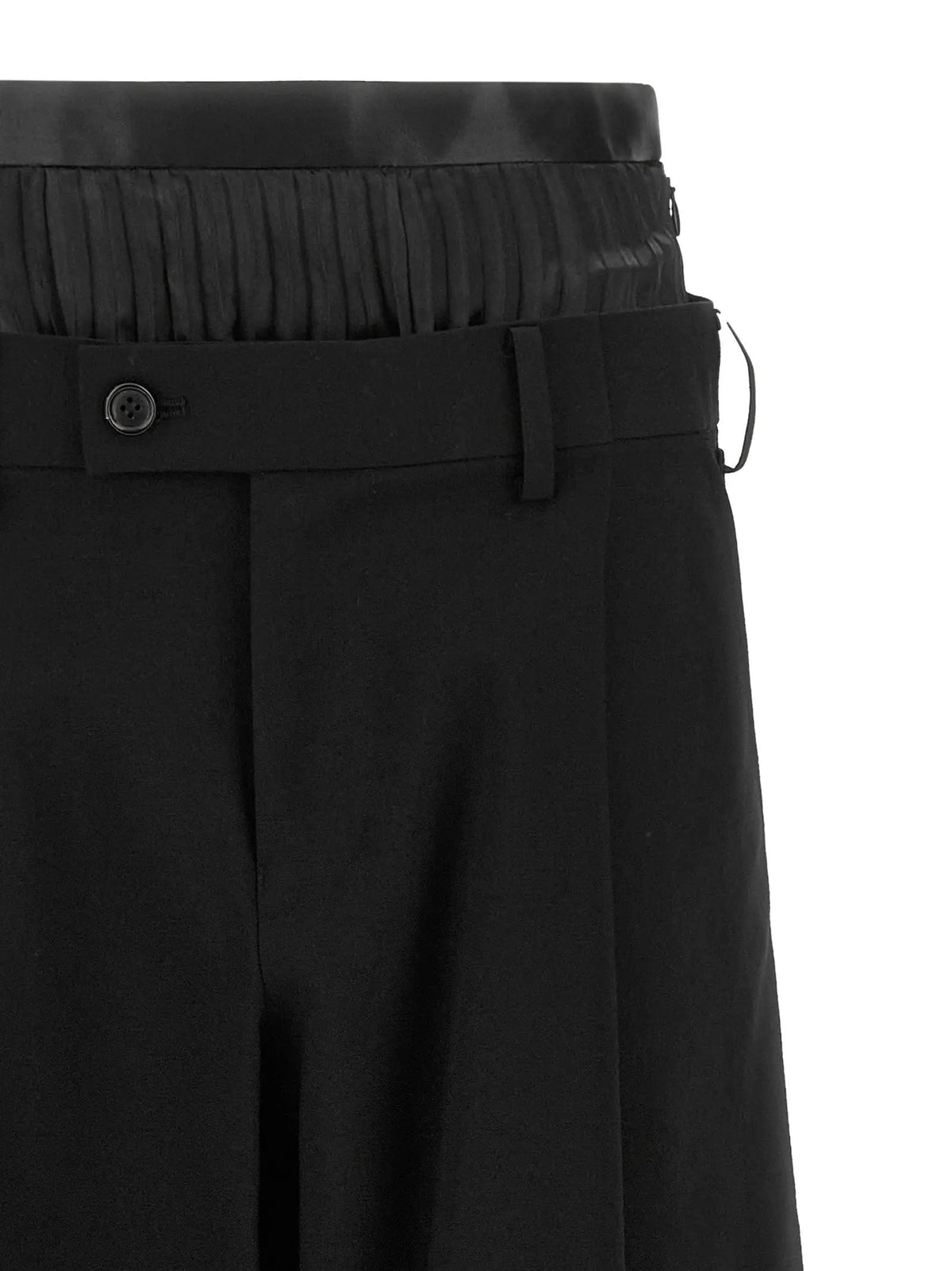 Junya Watanabe Pantalon décontracté en laine noire