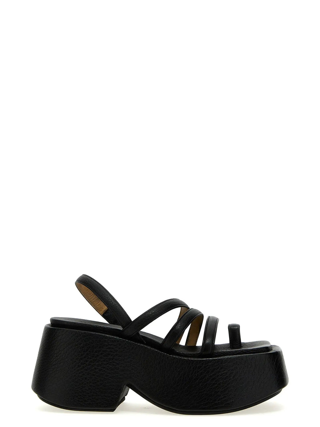 Marsell Marsell Black Calfskin Stiletto Heel Sandals