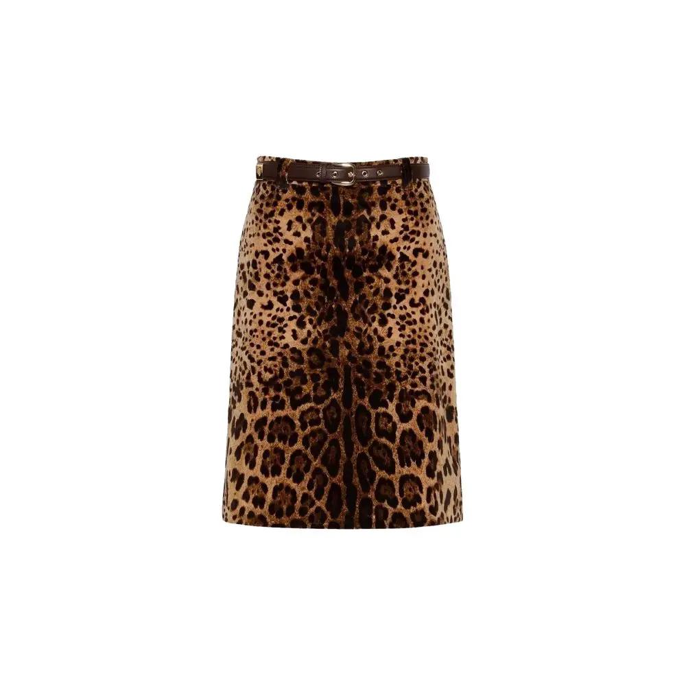 Max Mara Max Mara Brown Cotton Midi Skirt