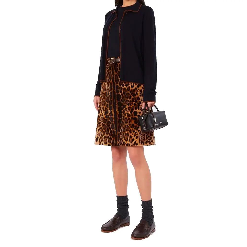 Max Mara Max Mara Brown Cotton Midi Skirt