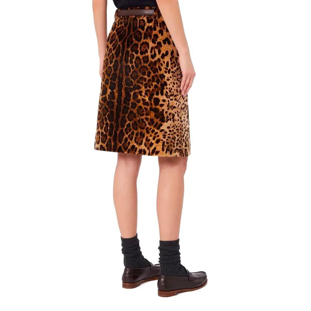 Max Mara Max Mara Brown Cotton Midi Skirt