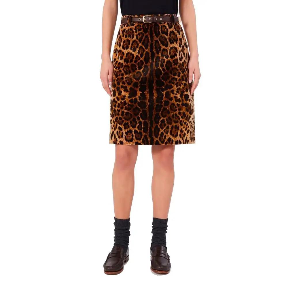 Max Mara Max Mara Brown Cotton Midi Skirt