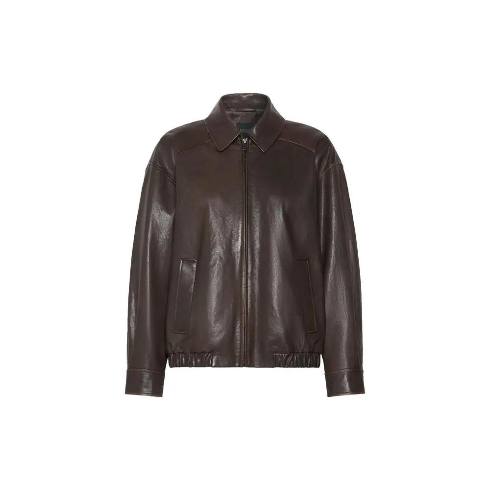 Max Mara Max Mara Brown Lamb Leather Leather Jacket