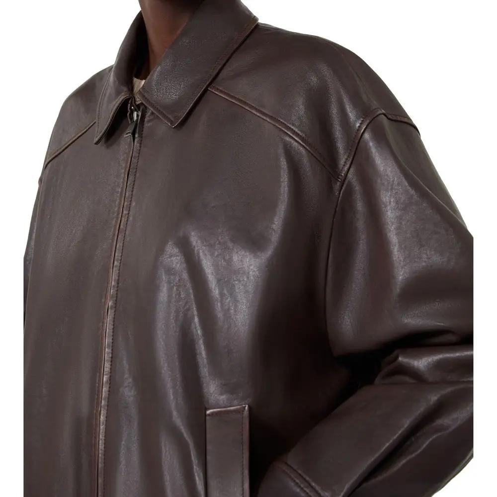 Max Mara Max Mara Brown Lamb Leather Leather Jacket