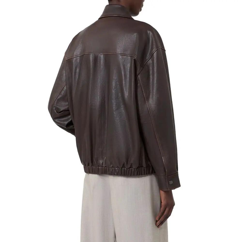 Max Mara Max Mara Brown Lamb Leather Leather Jacket