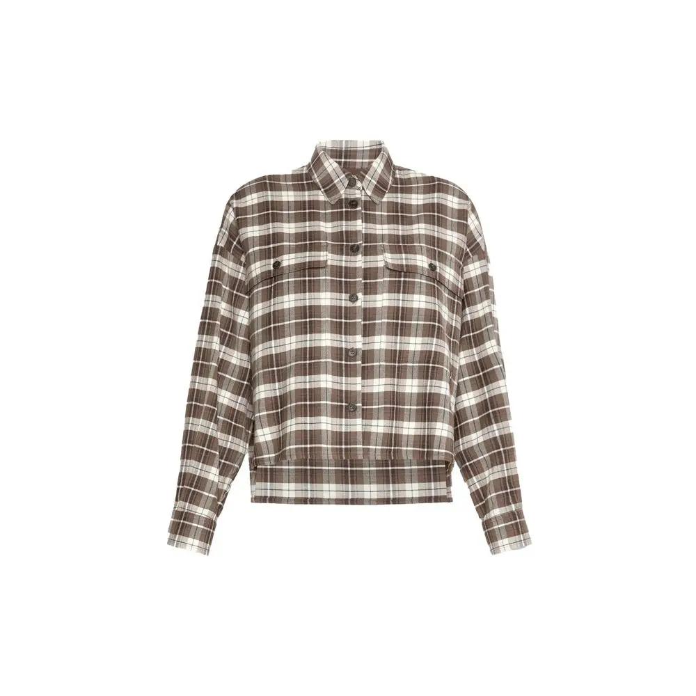 Max Mara Max Mara Brown Cotton Pattern Shirt