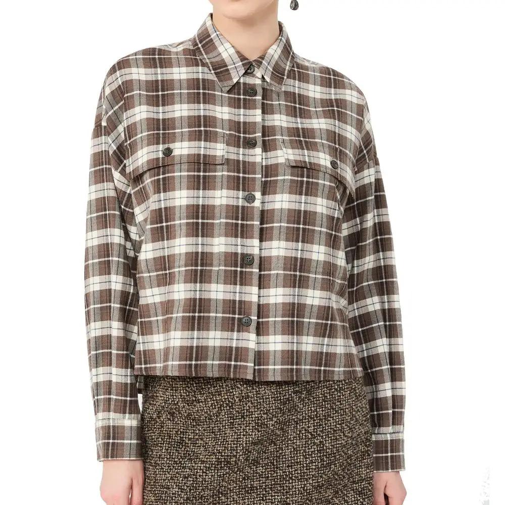 Max Mara Max Mara Brown Cotton Pattern Shirt
