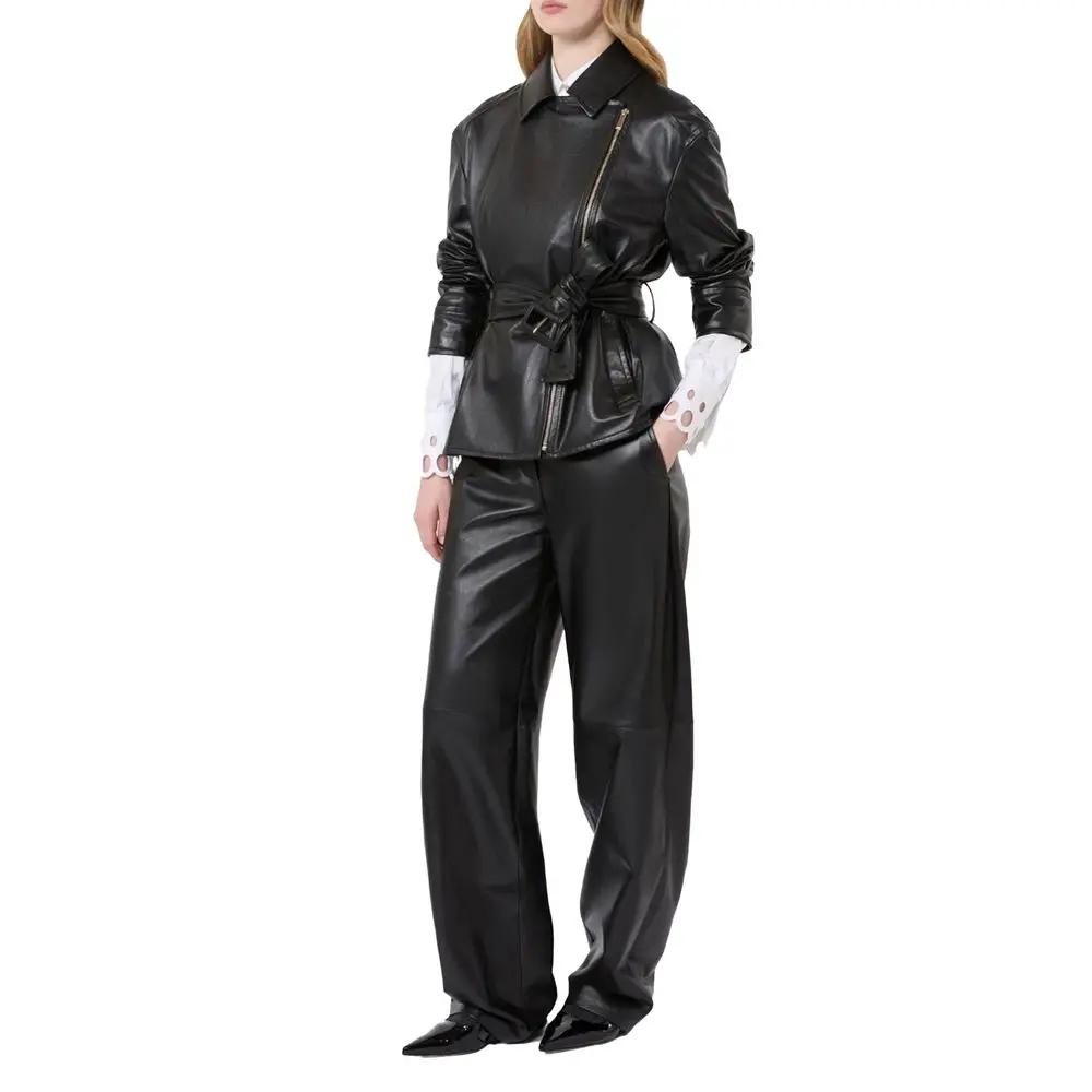 Max Mara Max Mara Black Lambskin Leather Jacket