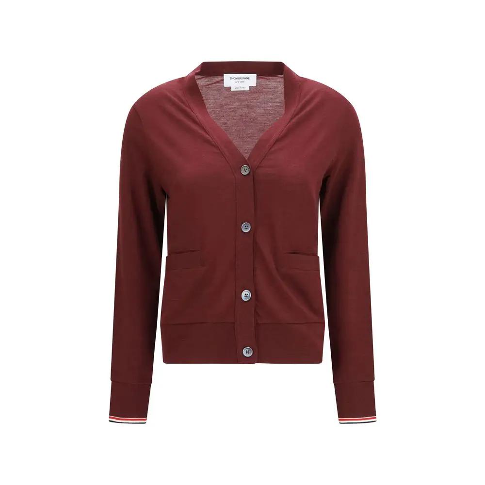 Thom Browne Thom Browne Bordeaux Wool Oves Aries Cardigan