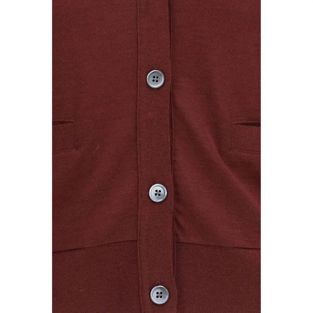 Thom Browne Thom Browne Bordeaux Wool Oves Aries Cardigan