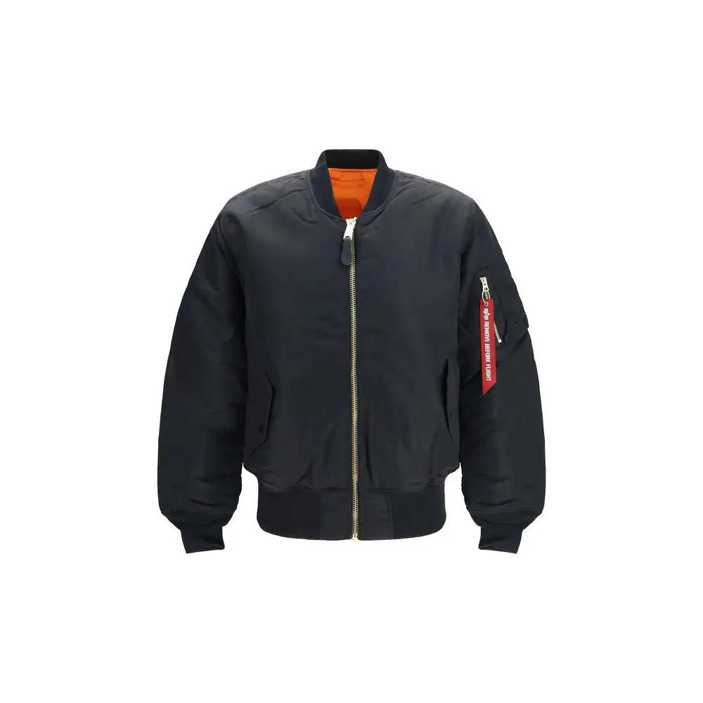 ALPHA INDUSTRIES Black Nylon Bomber