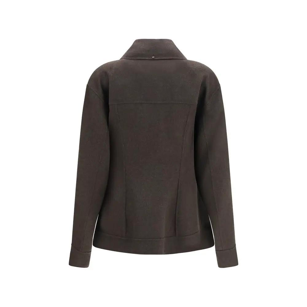 Veste longue en laine marron Oves Aries Max Mara