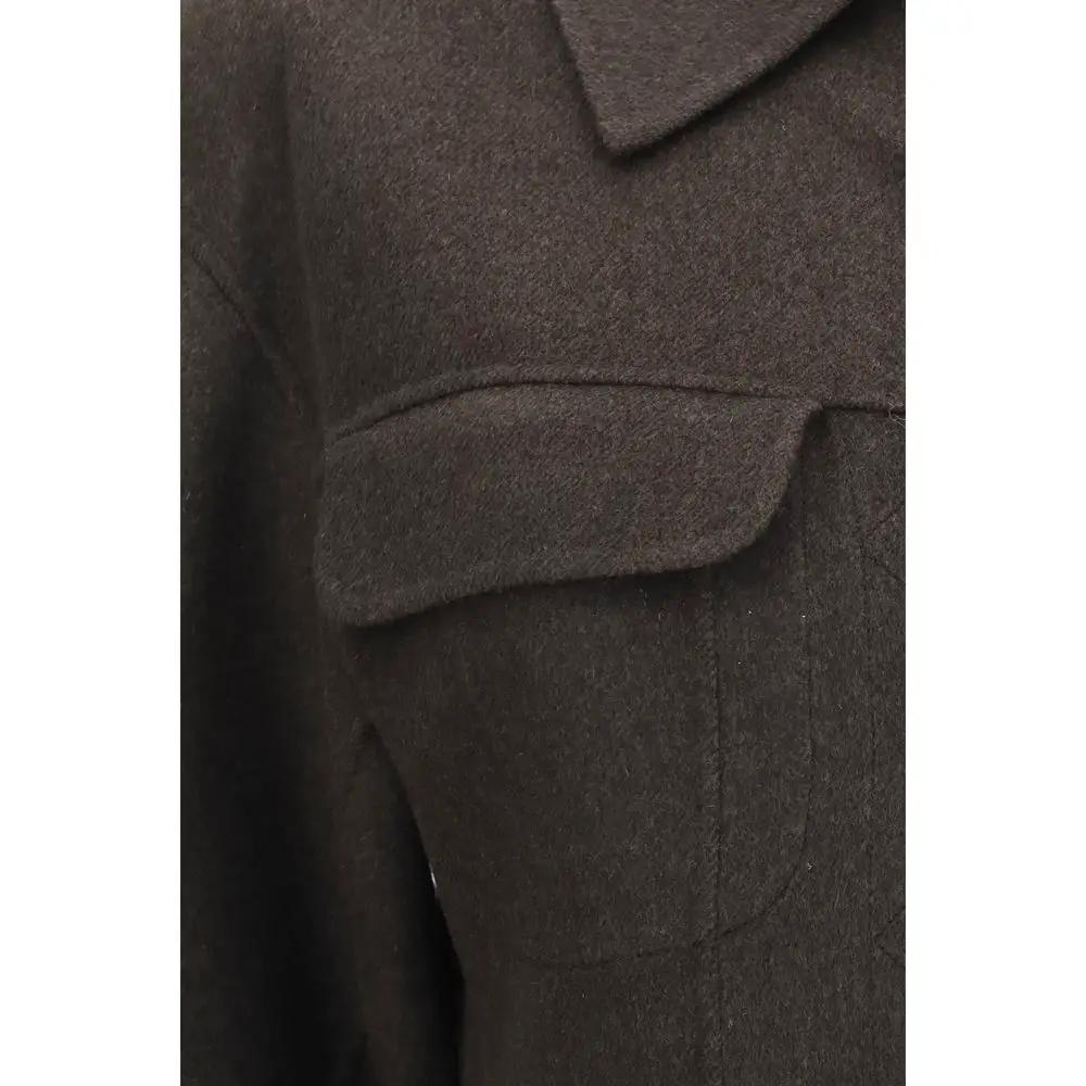 Veste longue en laine marron Oves Aries Max Mara