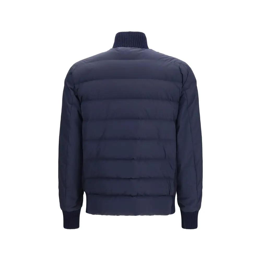 Moncler Veste en Laine Oves Aries Bleu