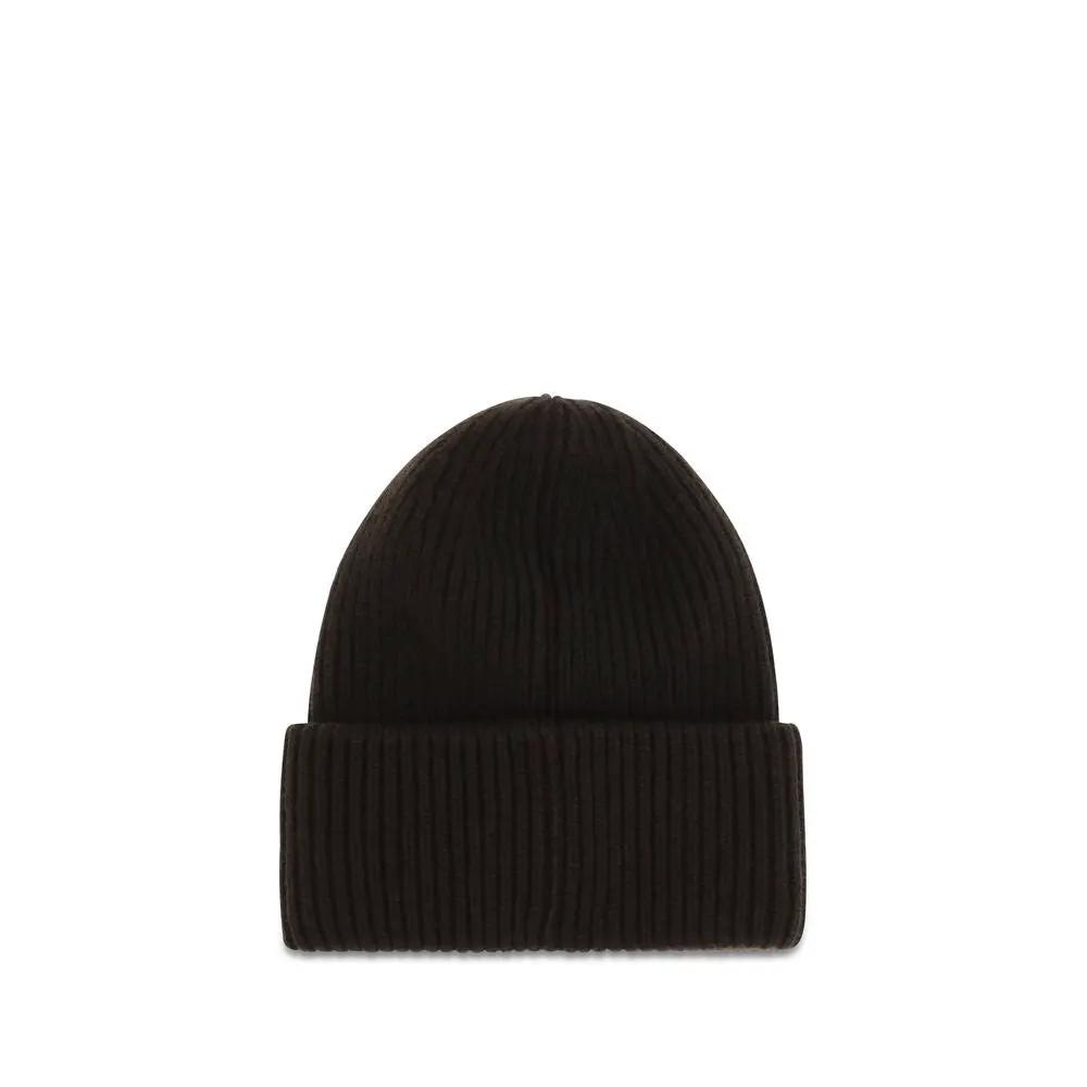 Moncler Brown Wool Oves Aries Beanie