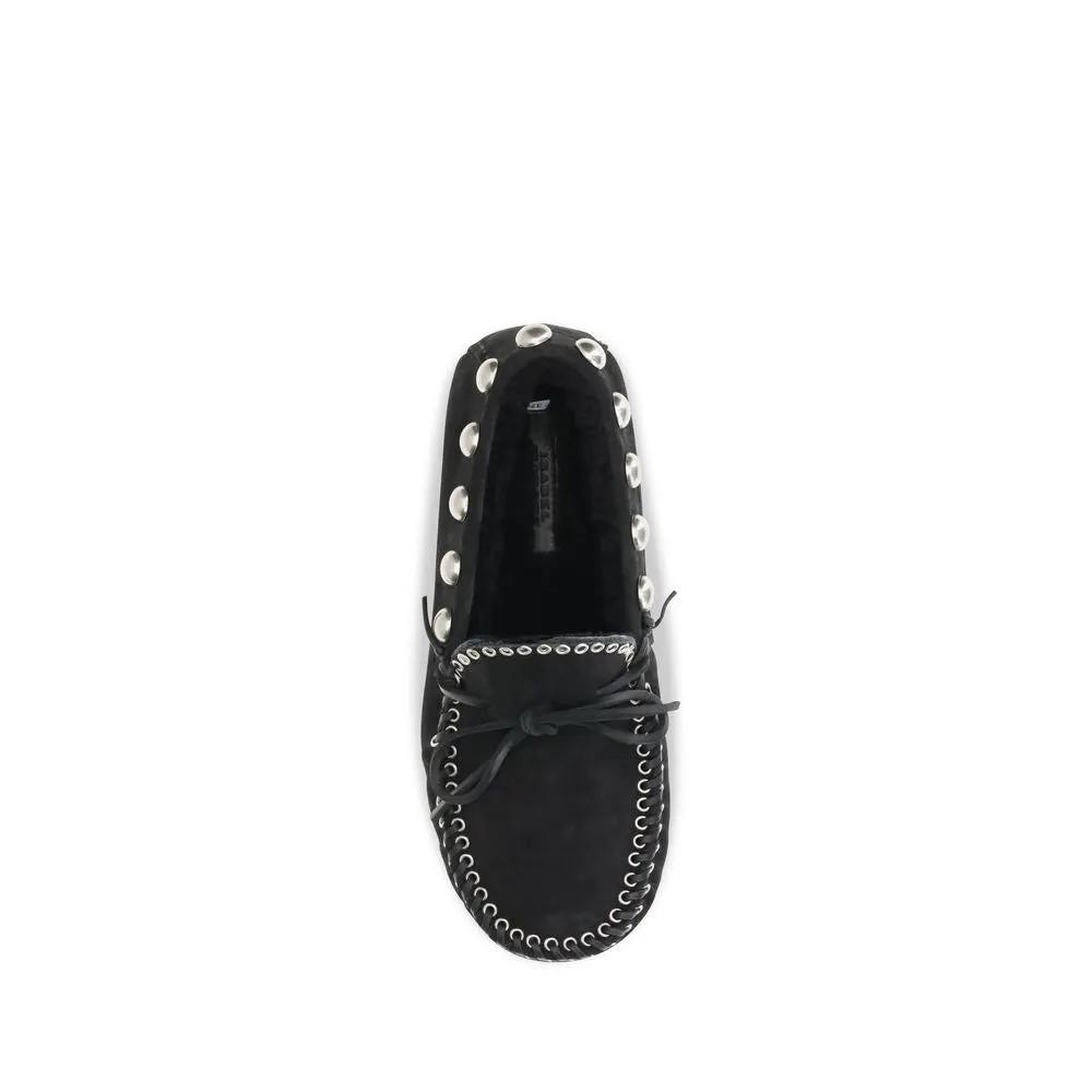 Isabel Marant Isabel Marant Black Calf Leather Bos Taurus Slip-On Loafers