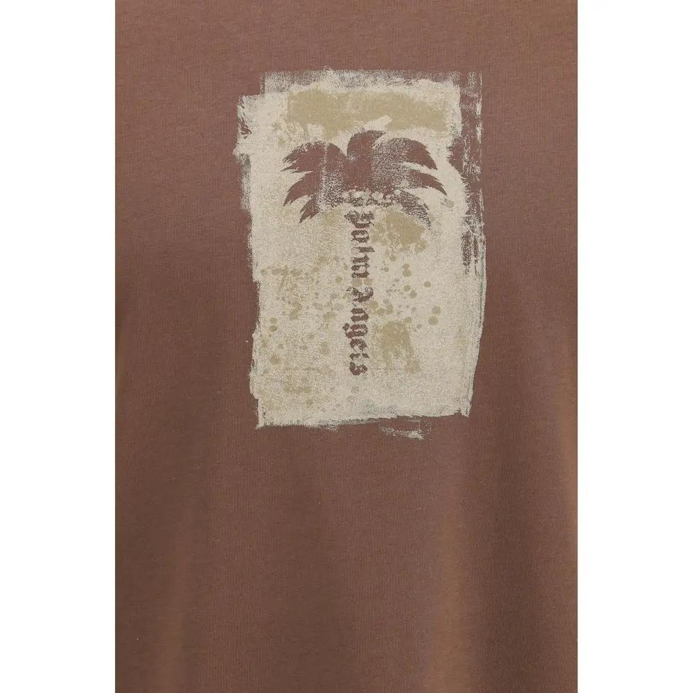 T-shirt en coton marron Palm Angels