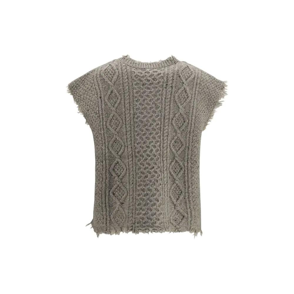 R13 Beige Wool Oves Aries Sleeveles Sweater