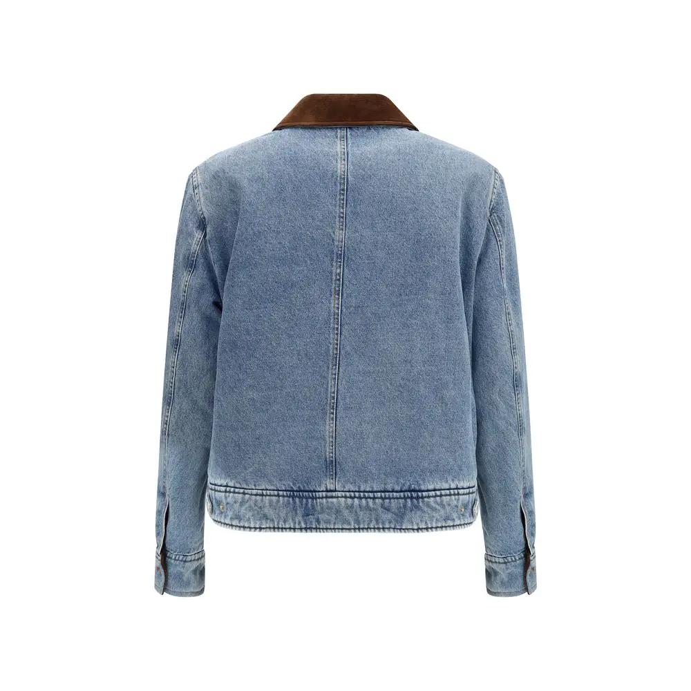 Ami Paris Blue Cotton Denim Jacket