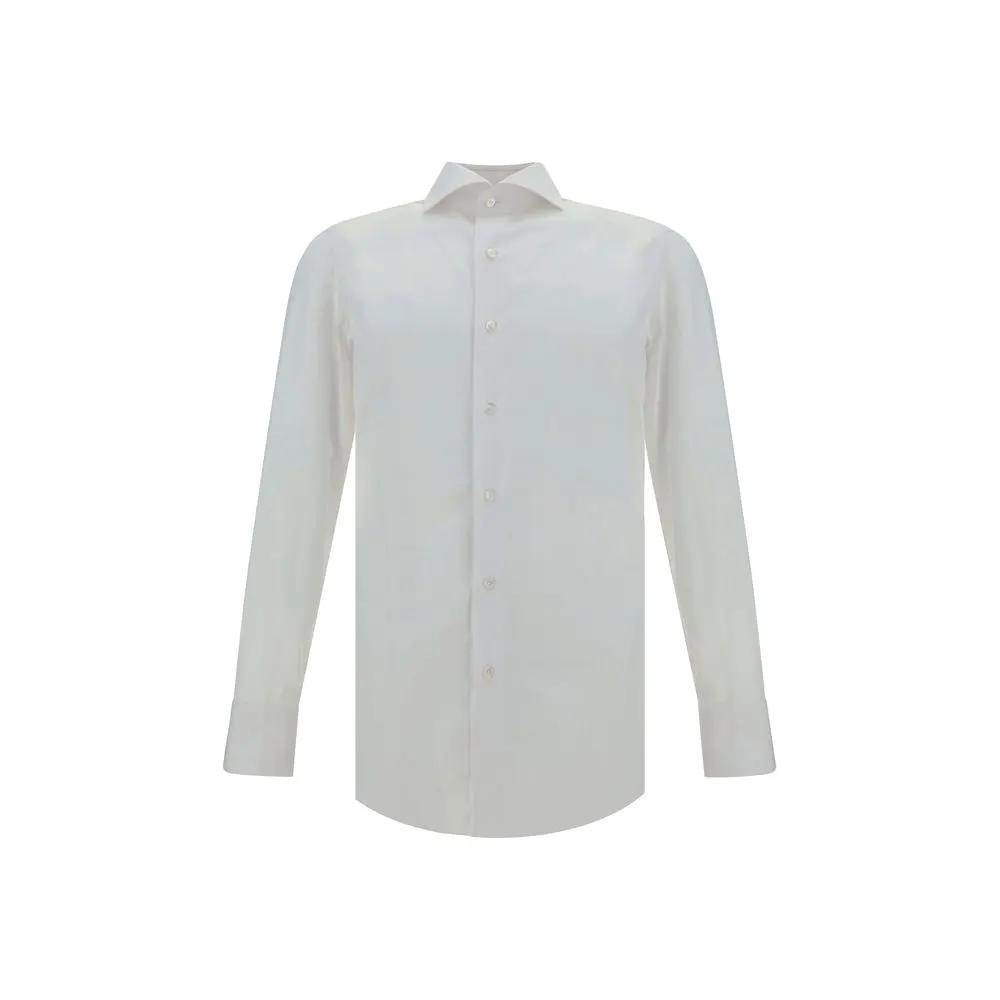 Finamore White Cotton Dress Shirt