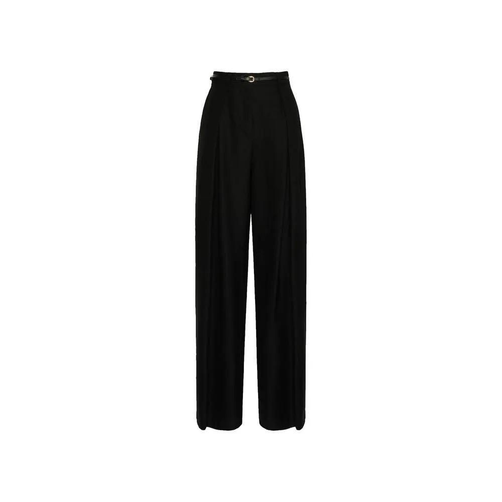 Max Mara Max Mara Black Elastane Casual Pants
