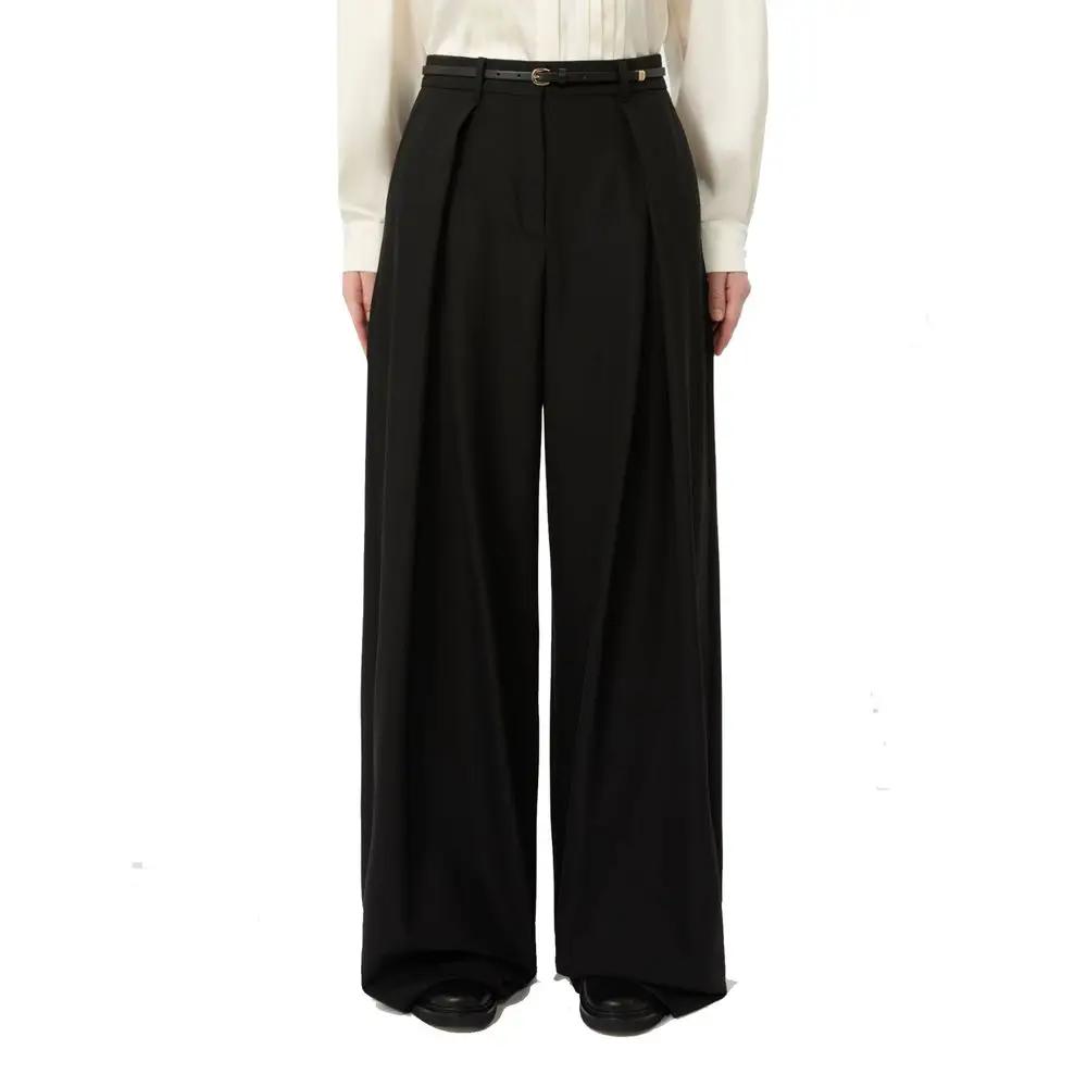 Max Mara Max Mara Black Elastane Casual Pants