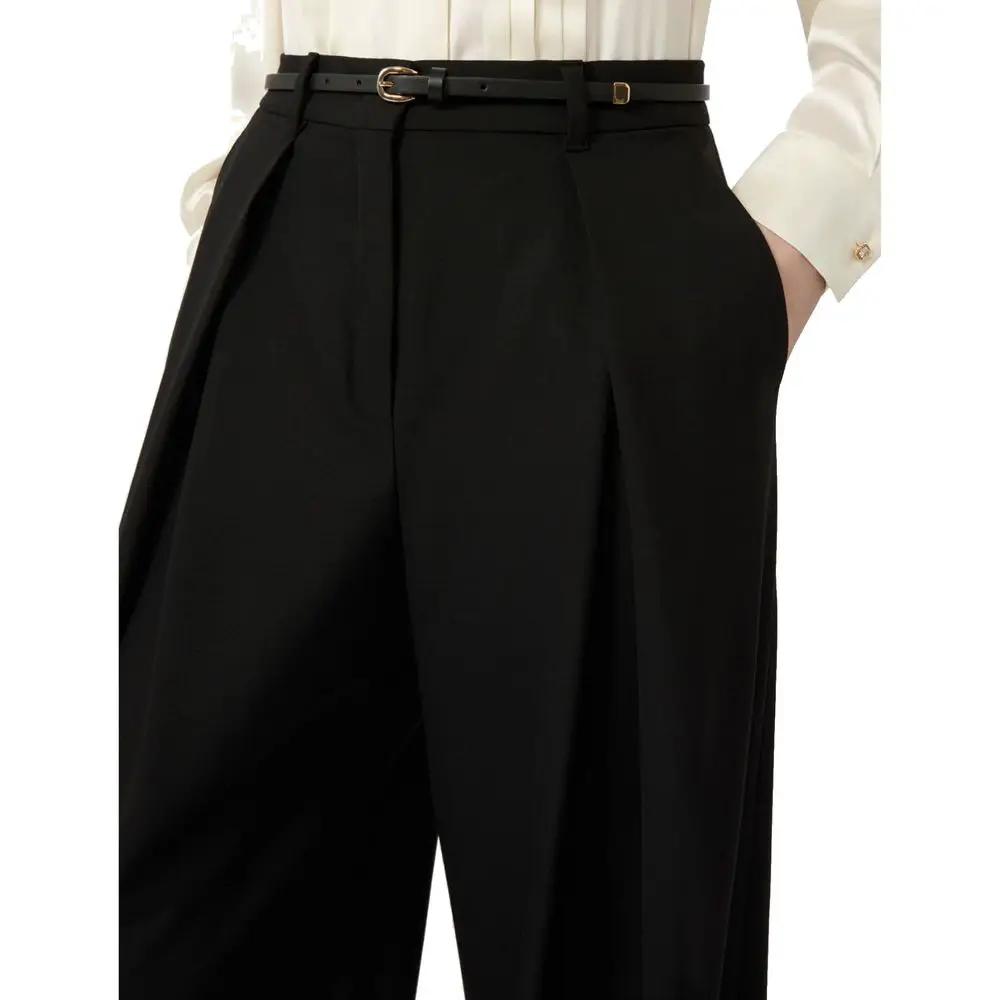 Max Mara Max Mara Black Elastane Casual Pants