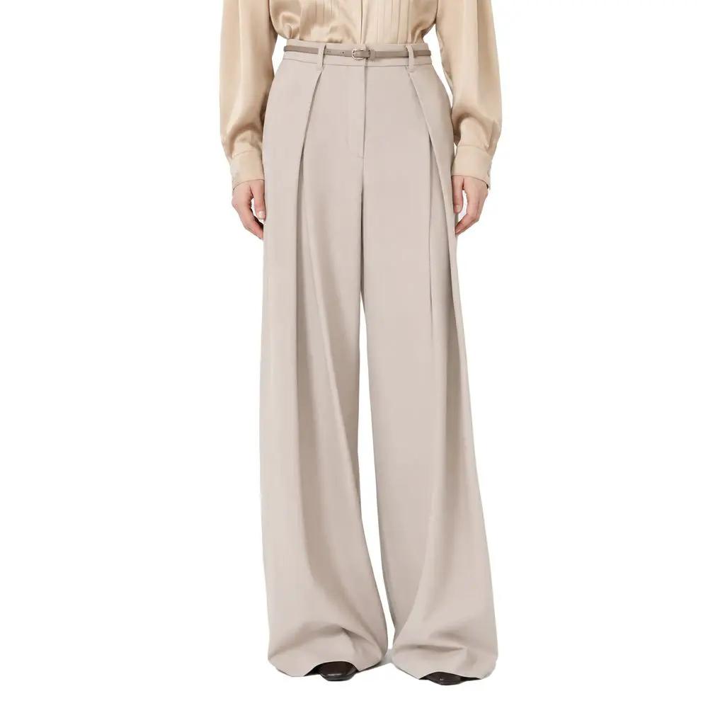 Max Mara Max Mara Beige Elastane Casual Pants