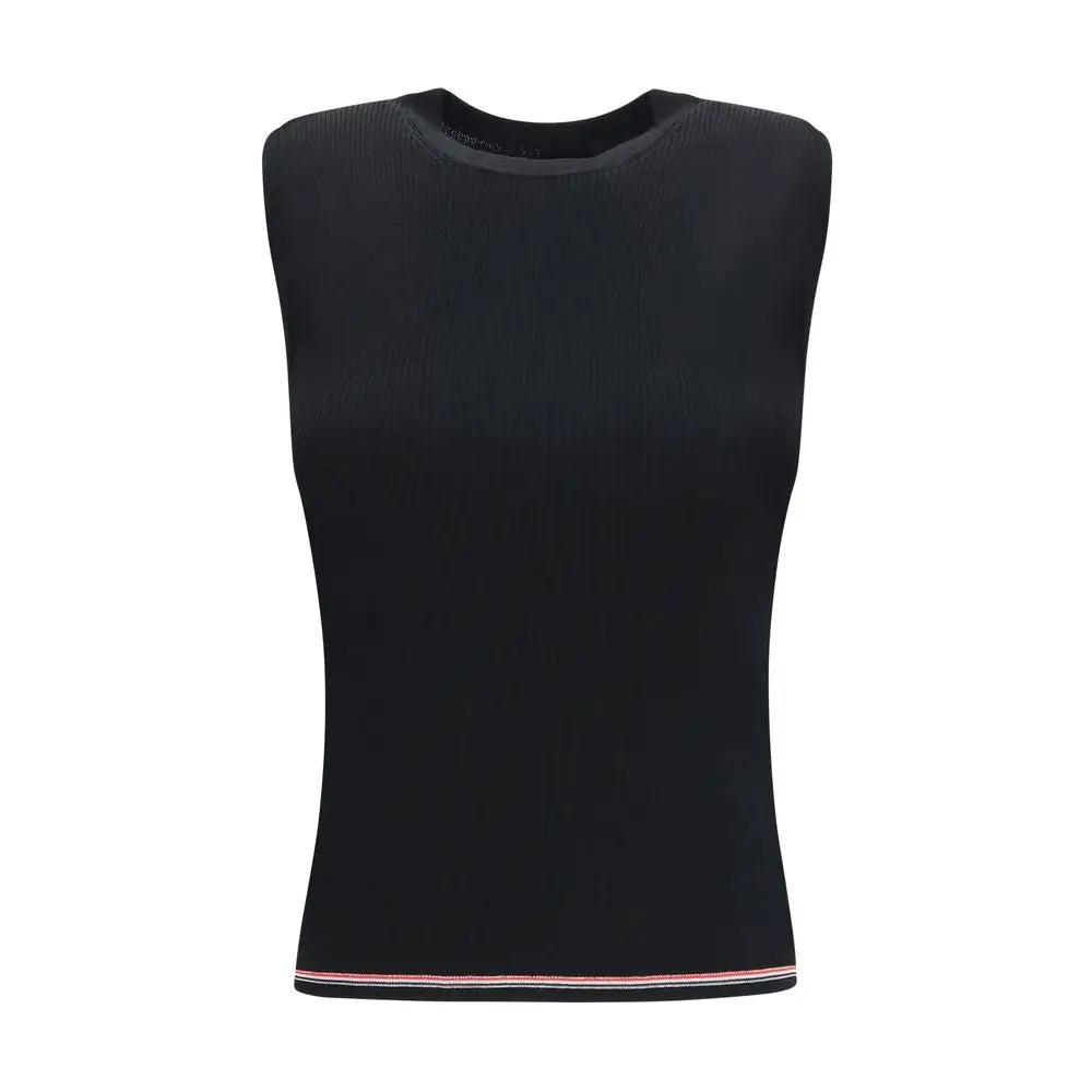 Thom Browne Black Wool Oves Aries Sleeveles T-Shirt