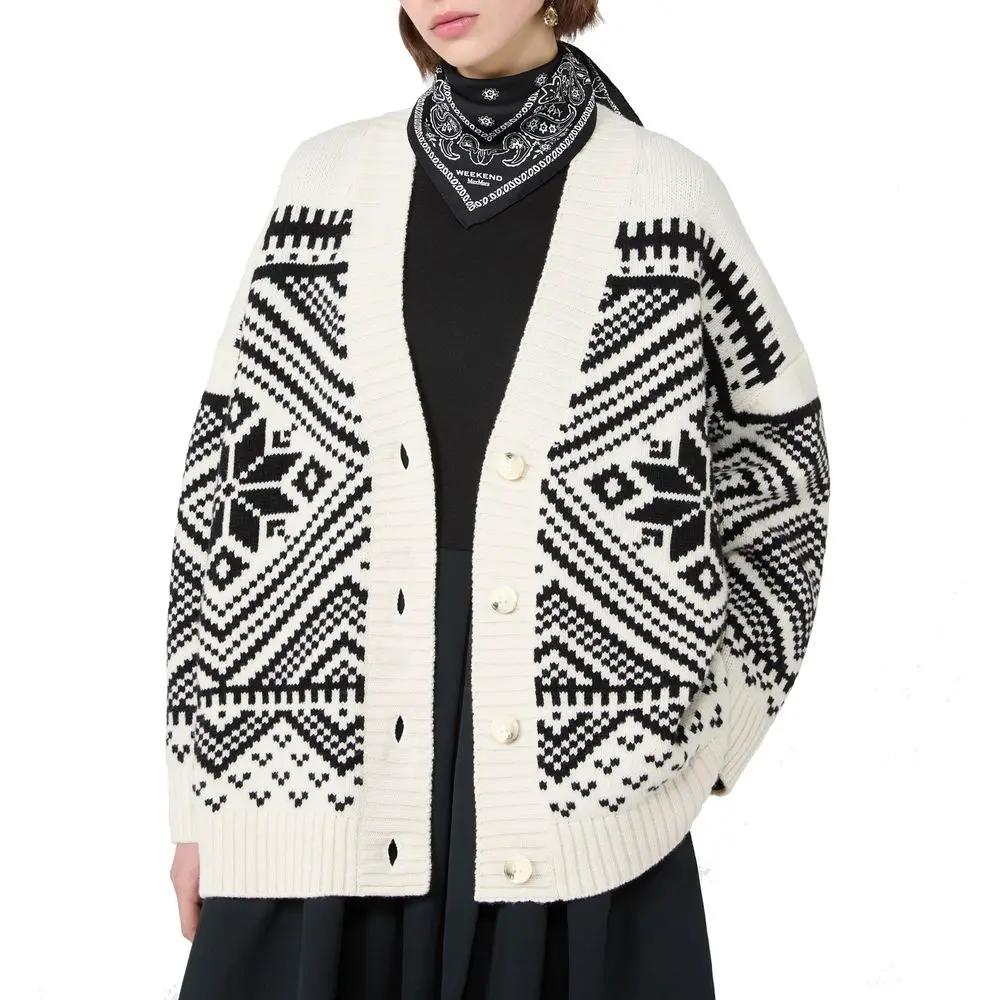 Cardigan Max Mara blanc en laine vierge