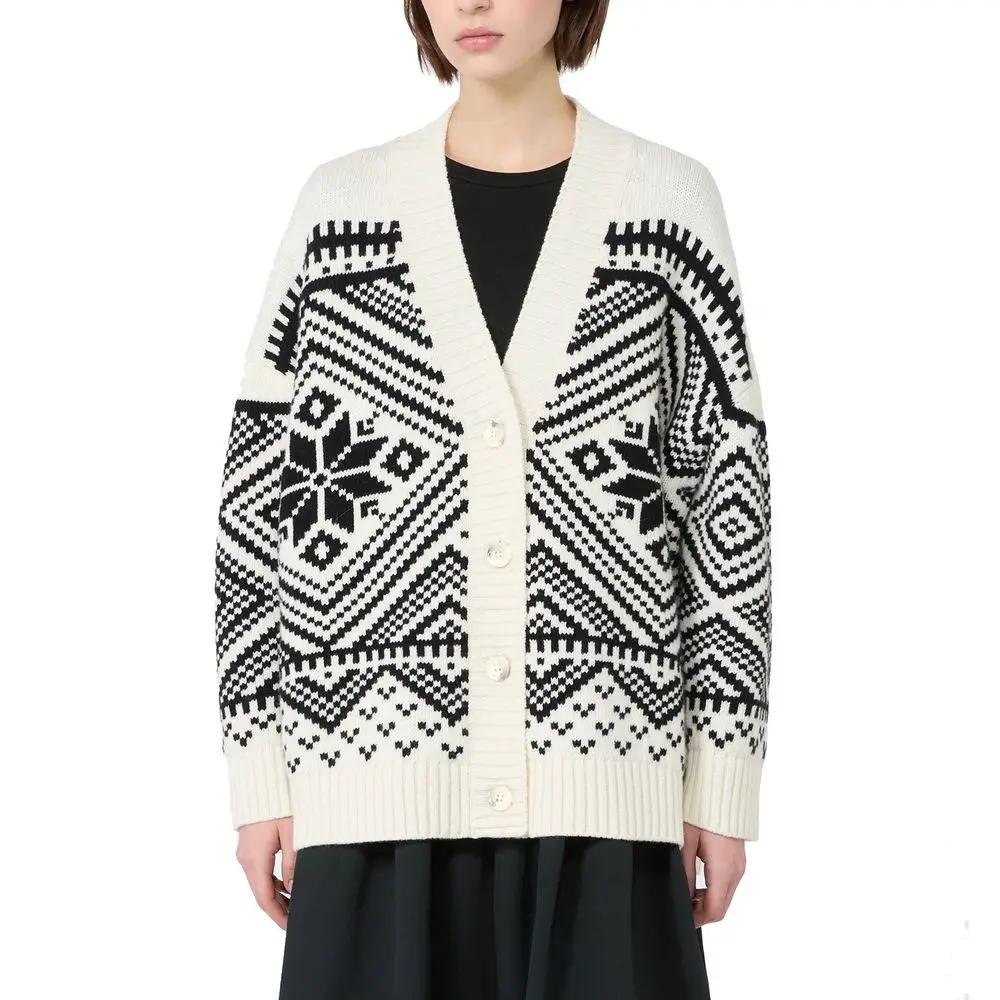 Cardigan Max Mara blanc en laine vierge