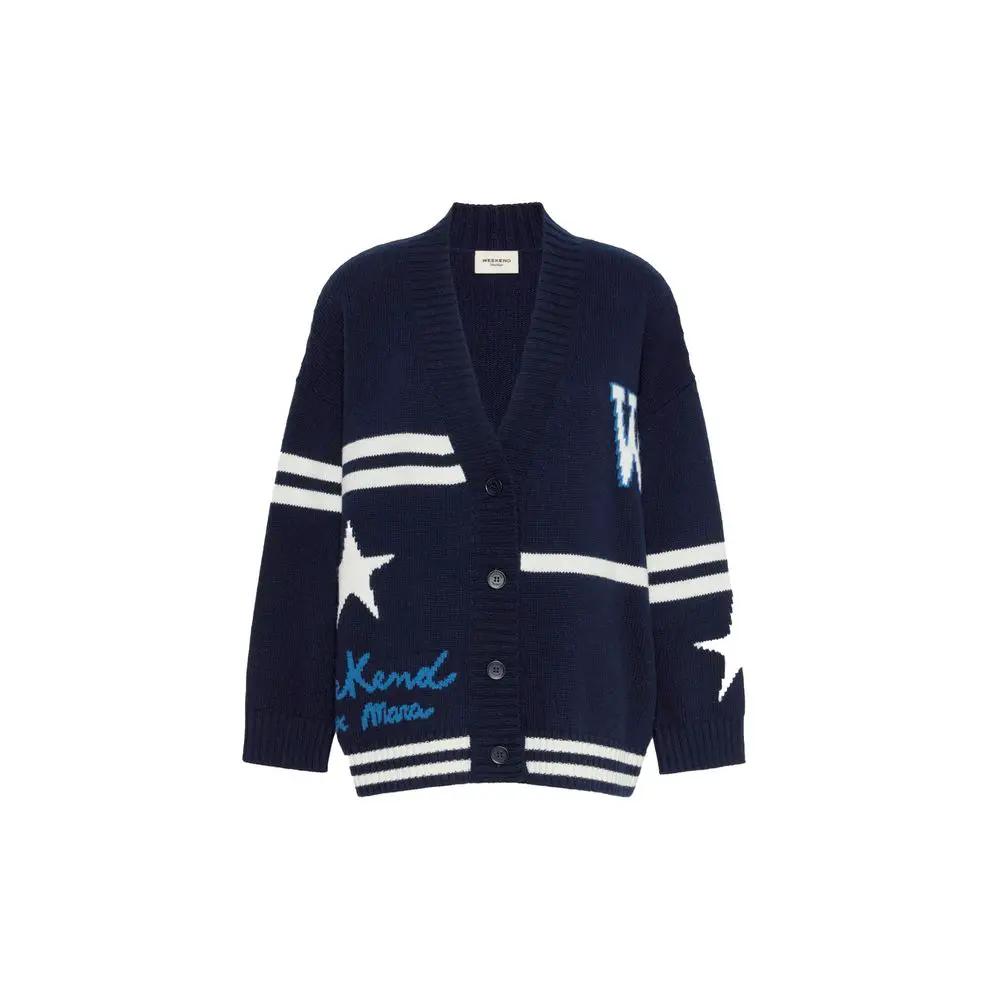 Cardigan en Laine Vierge Bleue Max Mara